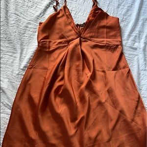 orange satin dress